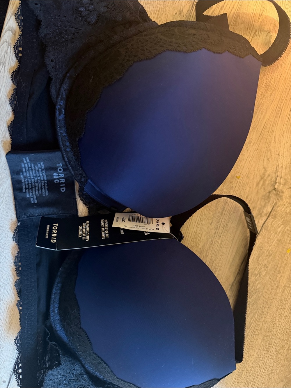 torrid Navy and Black Lace Push-Up Bra